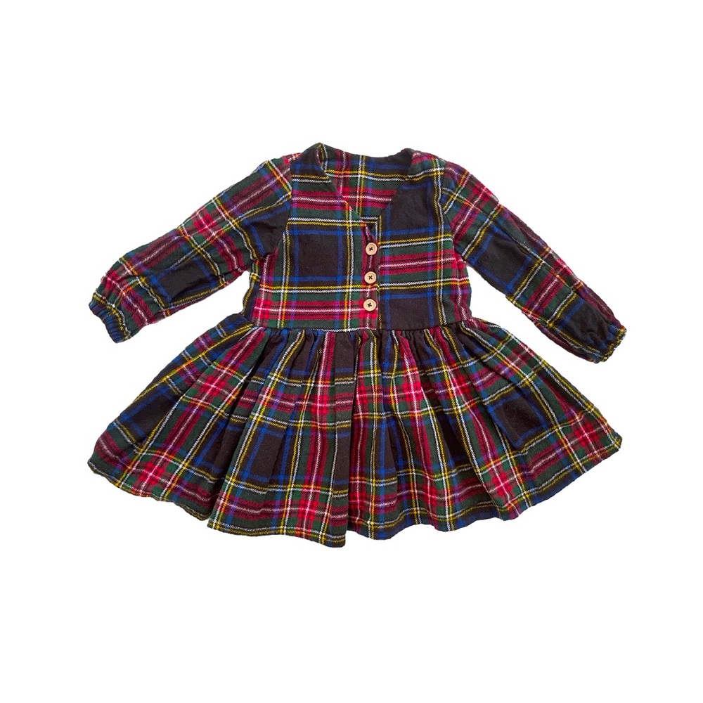Small Shop Esther & Jo Handmade Holiday Flannel Dress 2/3
